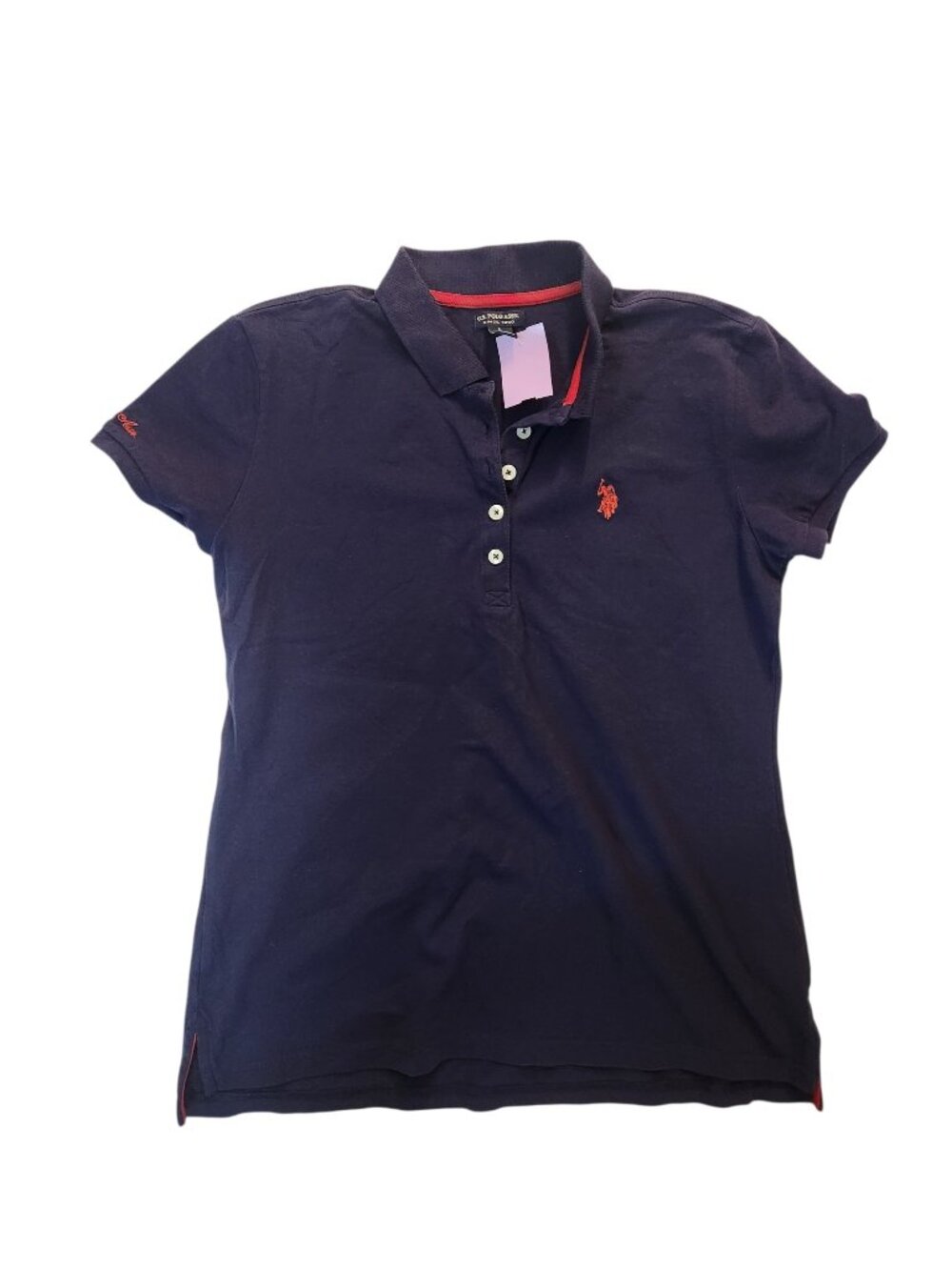 U.S. Polo Assn Women’s Navy Blue Classic Polo T-shirt Size L Short Sleeve